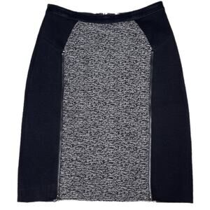 Rebecca Taylor Tweed Panel Zipper Pencil Skirt Size 0